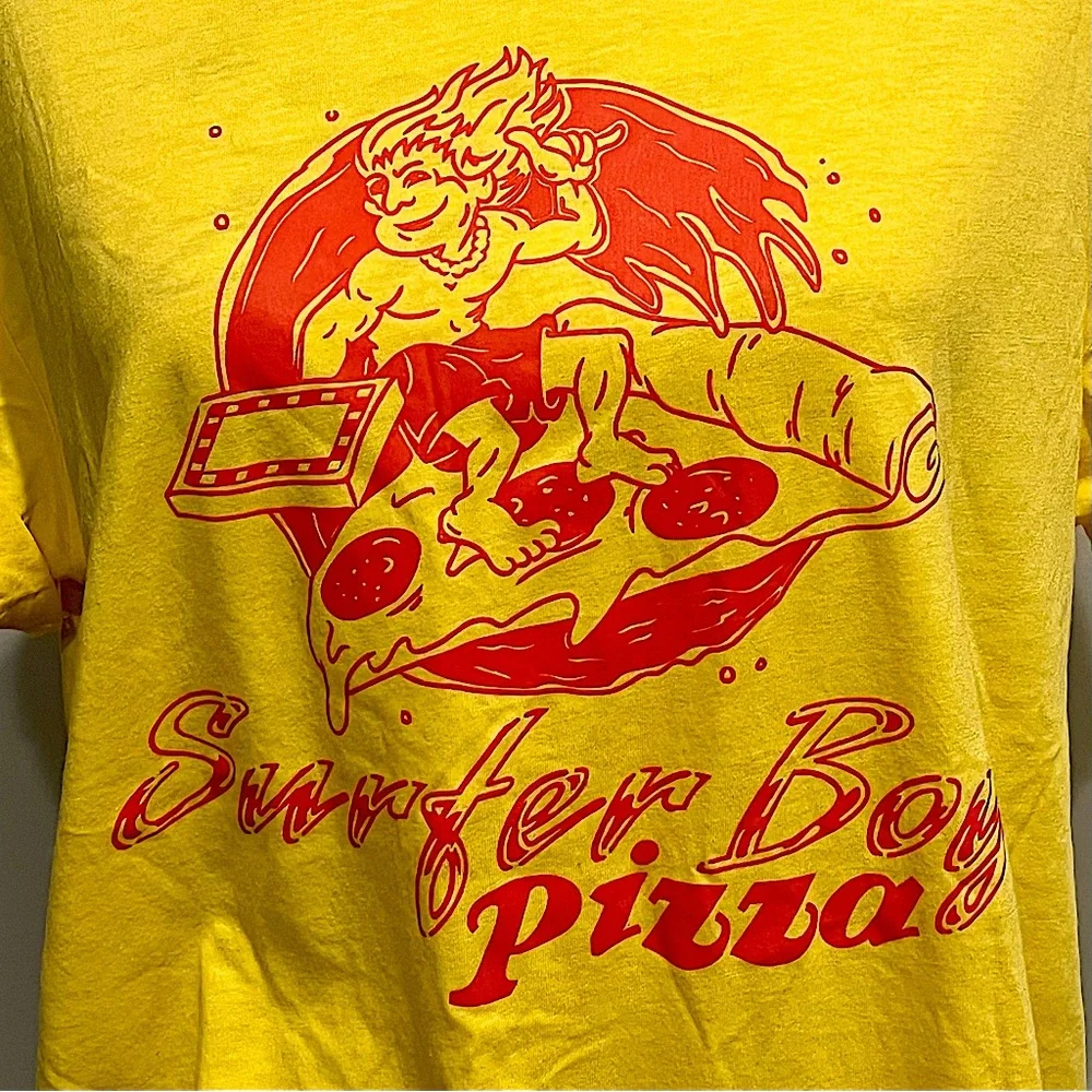 Netflix Stranger Things Surfer Boy Pizza Graphic Tee Shirt - Picture 9 of 16